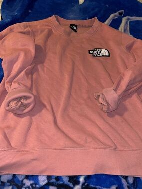 The North Face Dusty Pink Crew Sweatshirt with Logo Patch